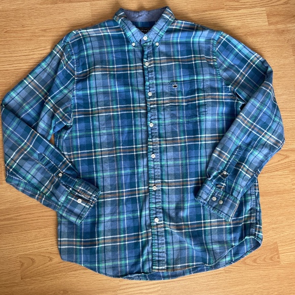 Men’s Crown & Ivy Classic Fit Long Sleeve Flannel Button Down Shirt Size Large - Picture 1 of 6